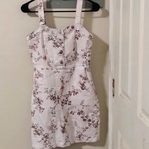 No Boundaries White Jean Floral Dress
